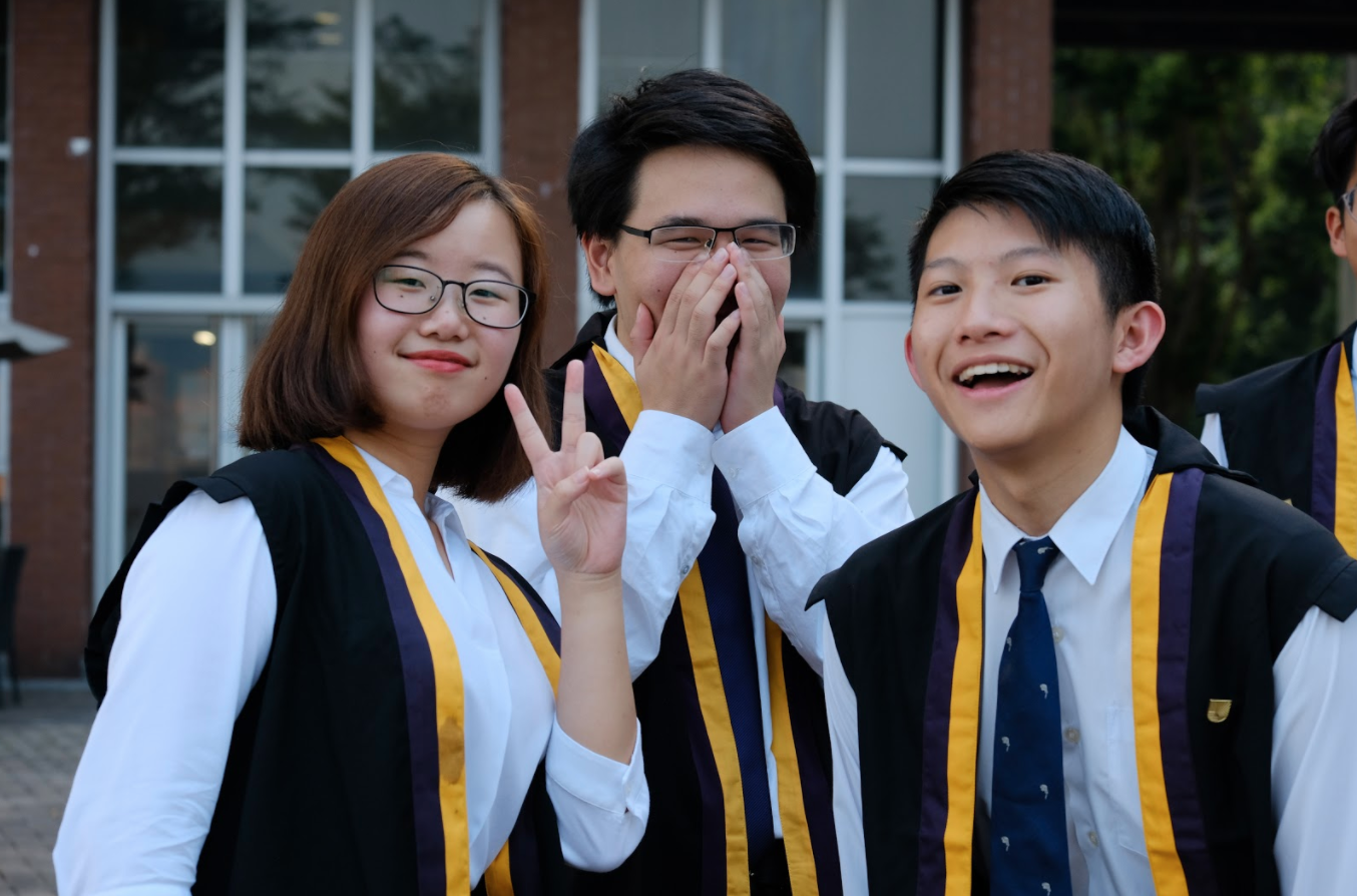 Me with friends in our college gowns at the Morningside patio